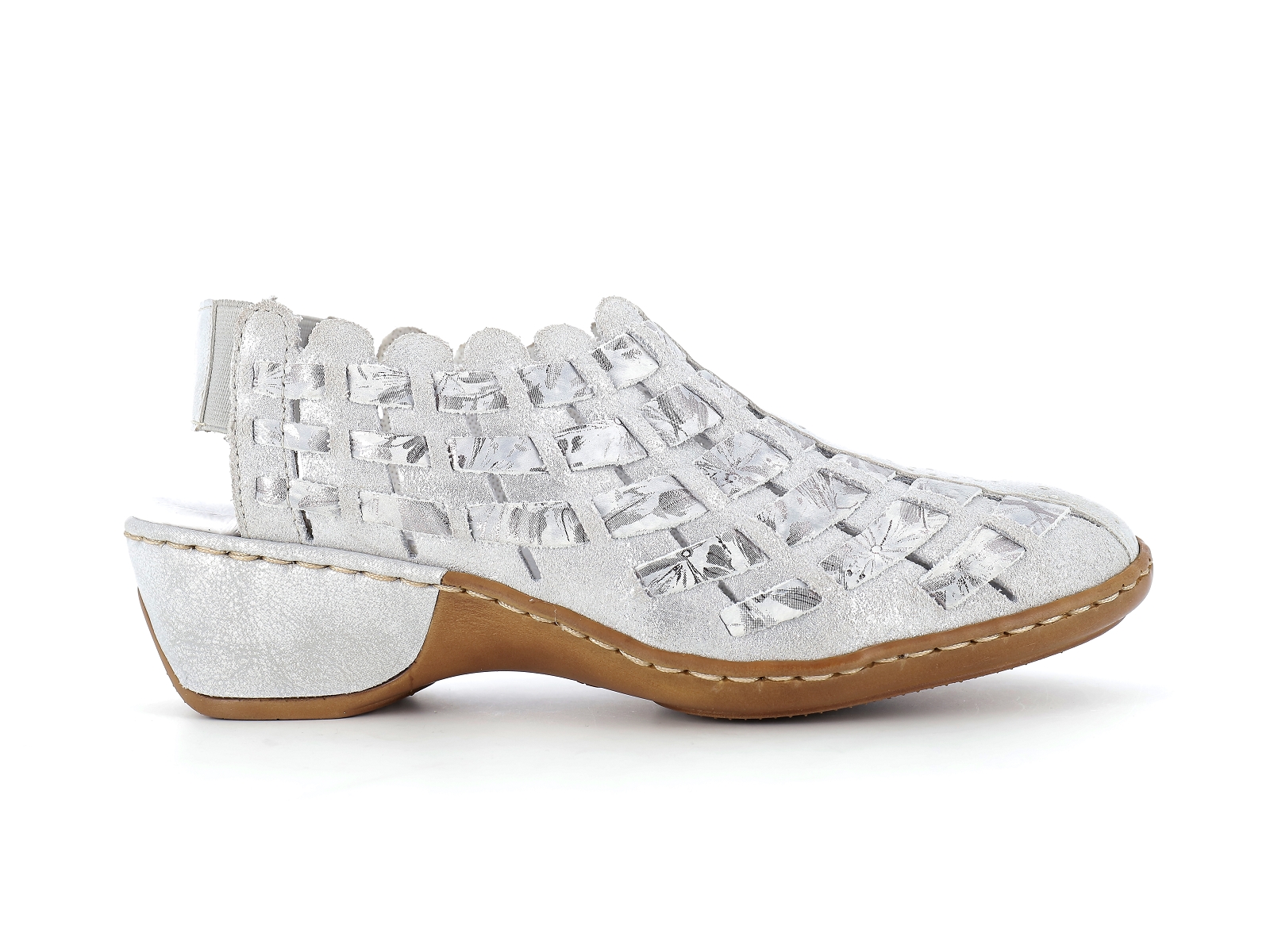 Rieker-47156 Cuir Argent