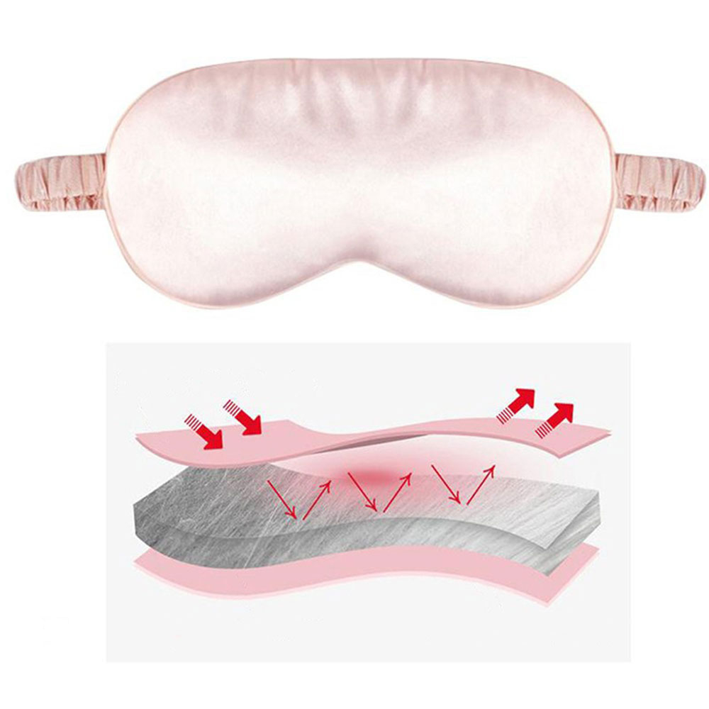 (Ø20cm) Elastische Augenmaske Satin Schlafmaske Licht Blockierende Nachtmaske Augenbinde - Schwarz