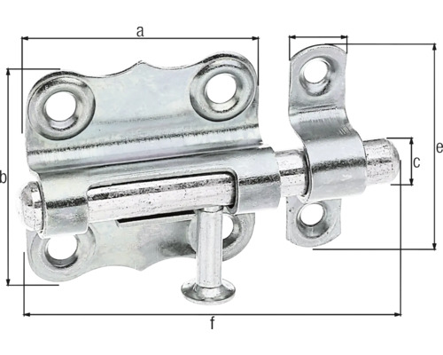 Bout met knop en bevestigde lus 40 x 39 mm verzinkt, dikke film gepassiveerd