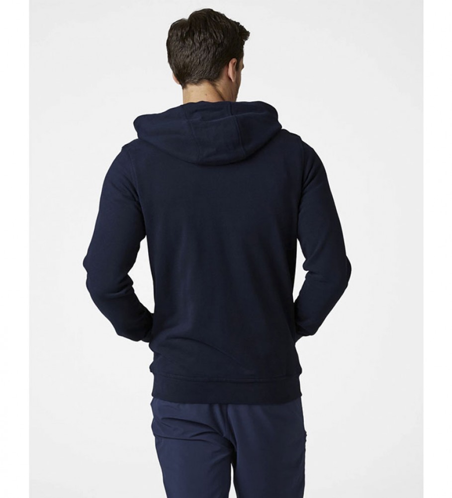 Moletom Helly Hansen HH Logo com zíper frontal, azul marinho