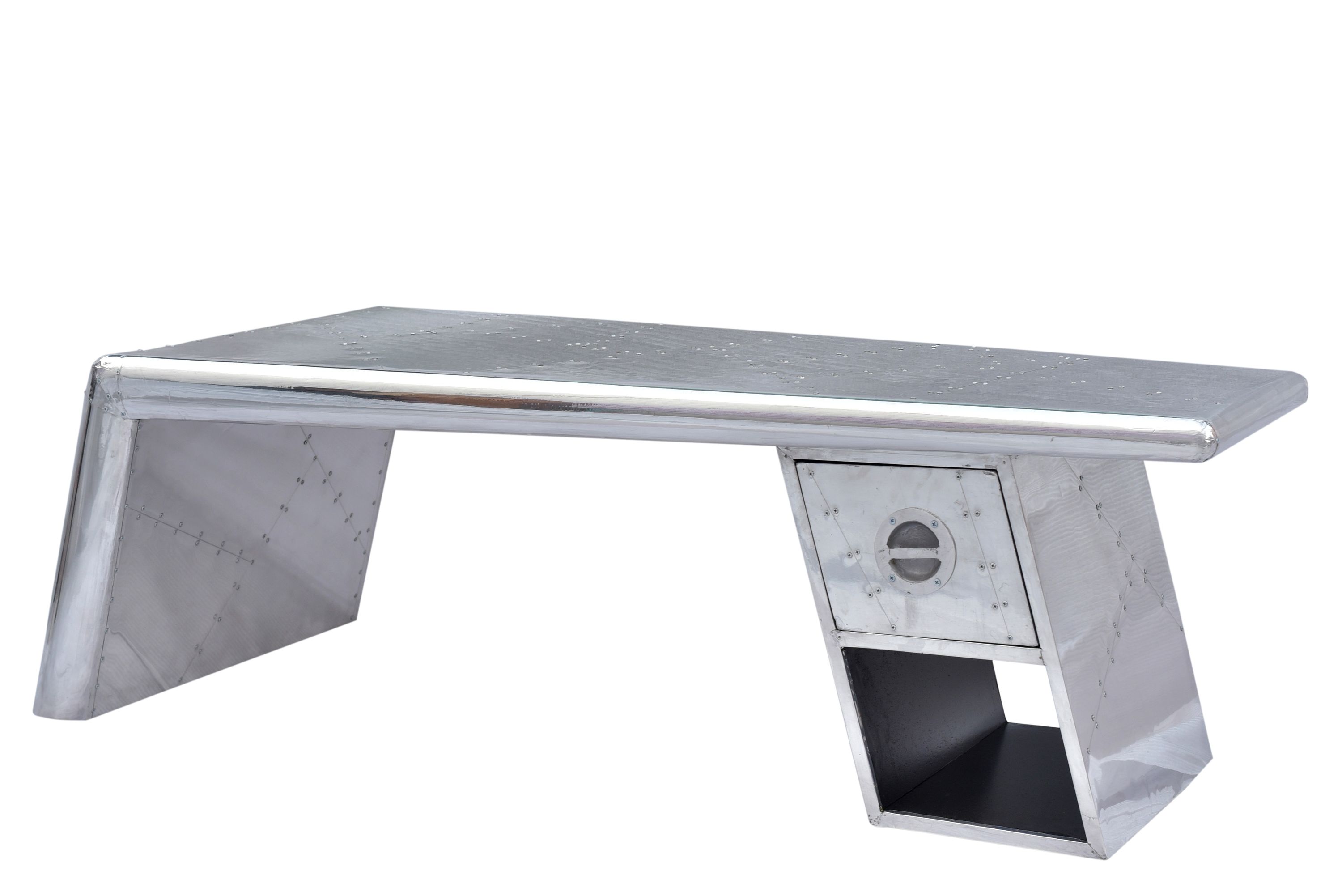 Couchtisch Airman Alu Sofatisch Beistelltisch Holztisch Wohnzimmer Tisch
