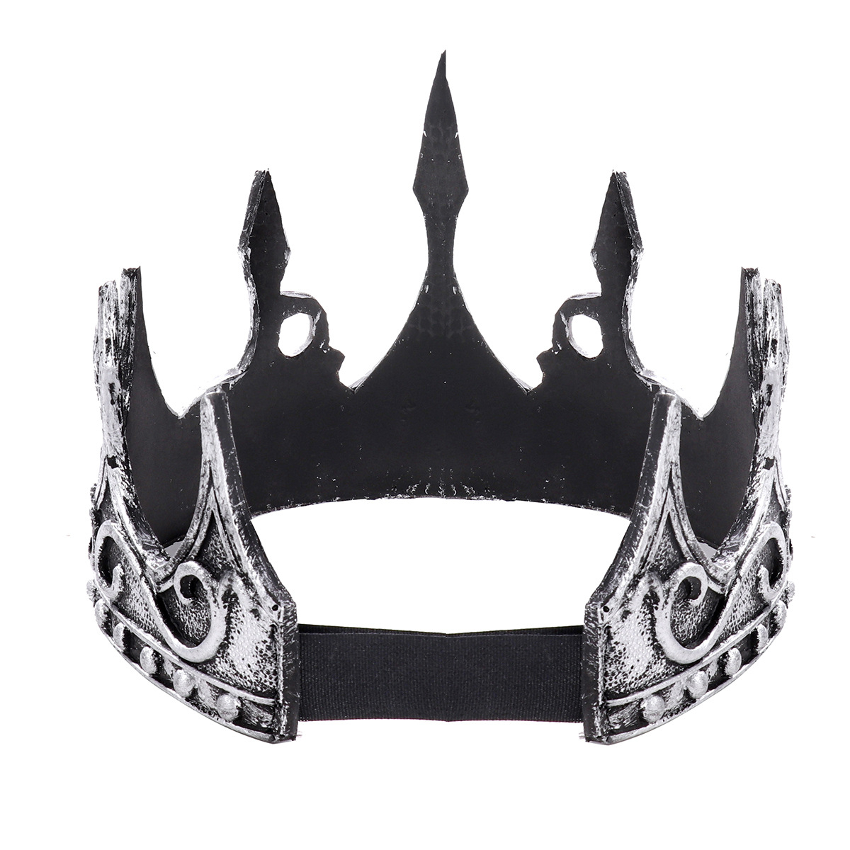 Schaumstoff Krone Fasnachts König Kostüm Zubehör Motto Party Accessoire Halloween Foto Requisite - Silber