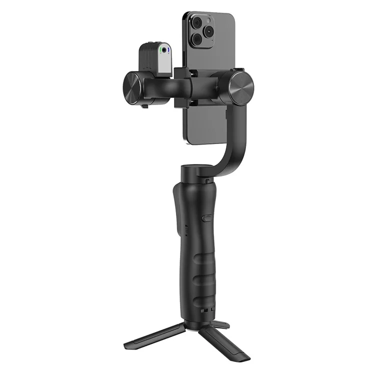 (55–90mm) 3-Achsen Gimbal Stabilisator / AI-Tracking / Anti-Shake / 360° Drehbare Handy Halterung / Tripod Dreibein Stativ Selfie Stick - Schwarz