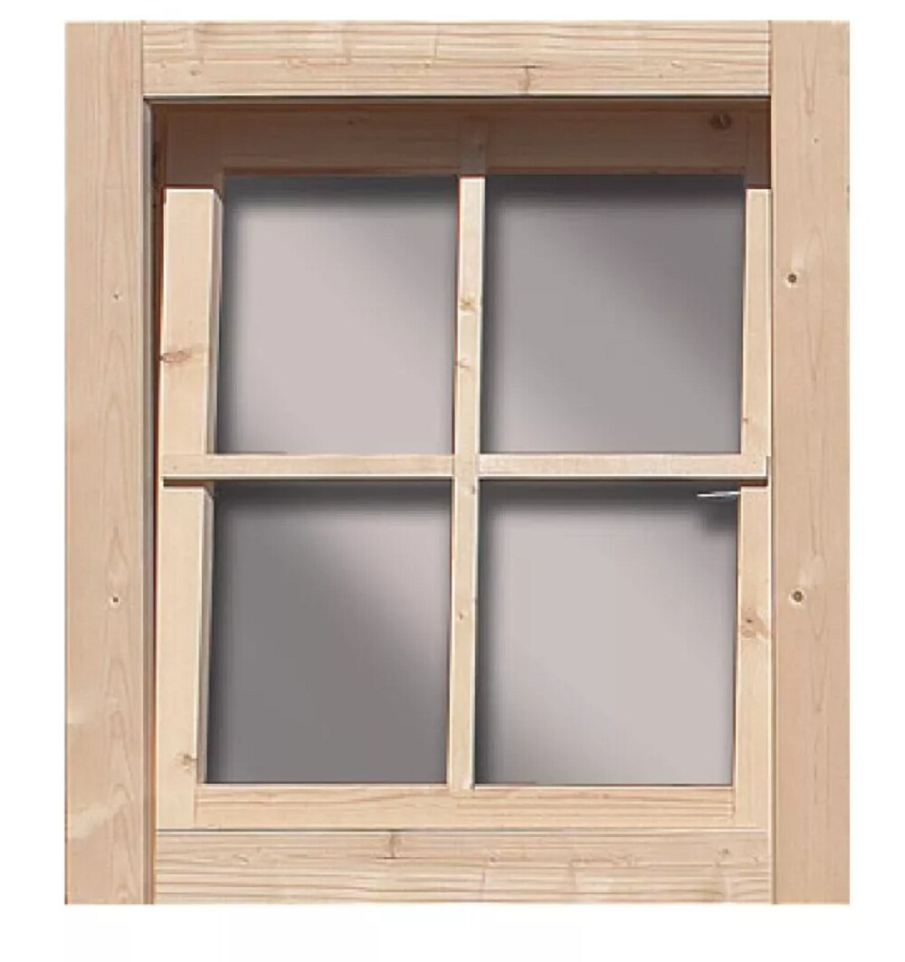 Karibu Kippfenster für die Außensauna o. Holzhaus geeignet für 28 mm Wandstärke Echtglas