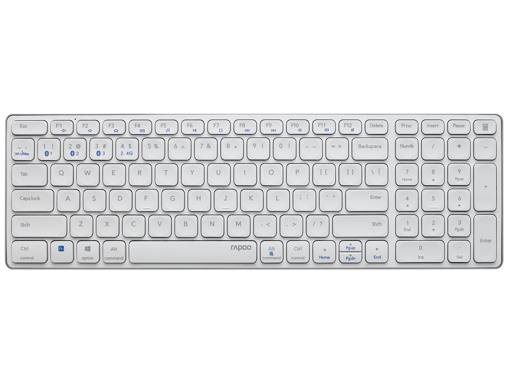 TECLADO S/FIOS RAPOO E9700M BRANCO