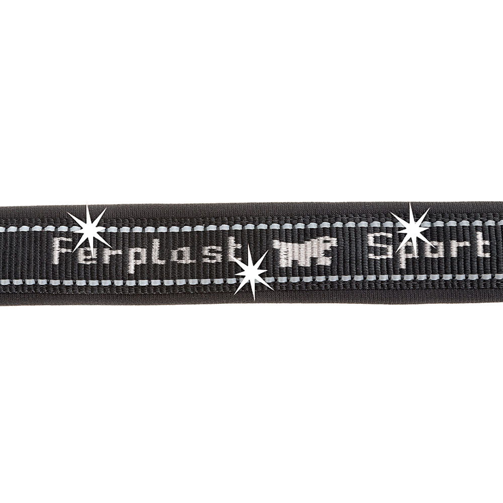 Ferplast collier pour chiens sport dog c20/43, poignée rembourée, ceinture réfléchissante, étiquette porte-nom, a: 33÷43 cm - b: