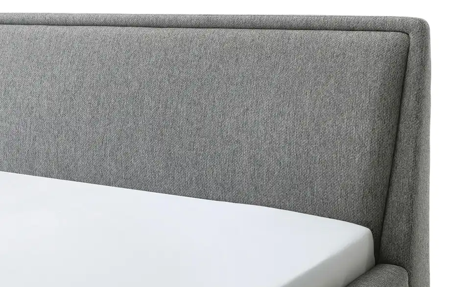 Polsterbett Grau 140 cm ohne Bettkasten Eiche