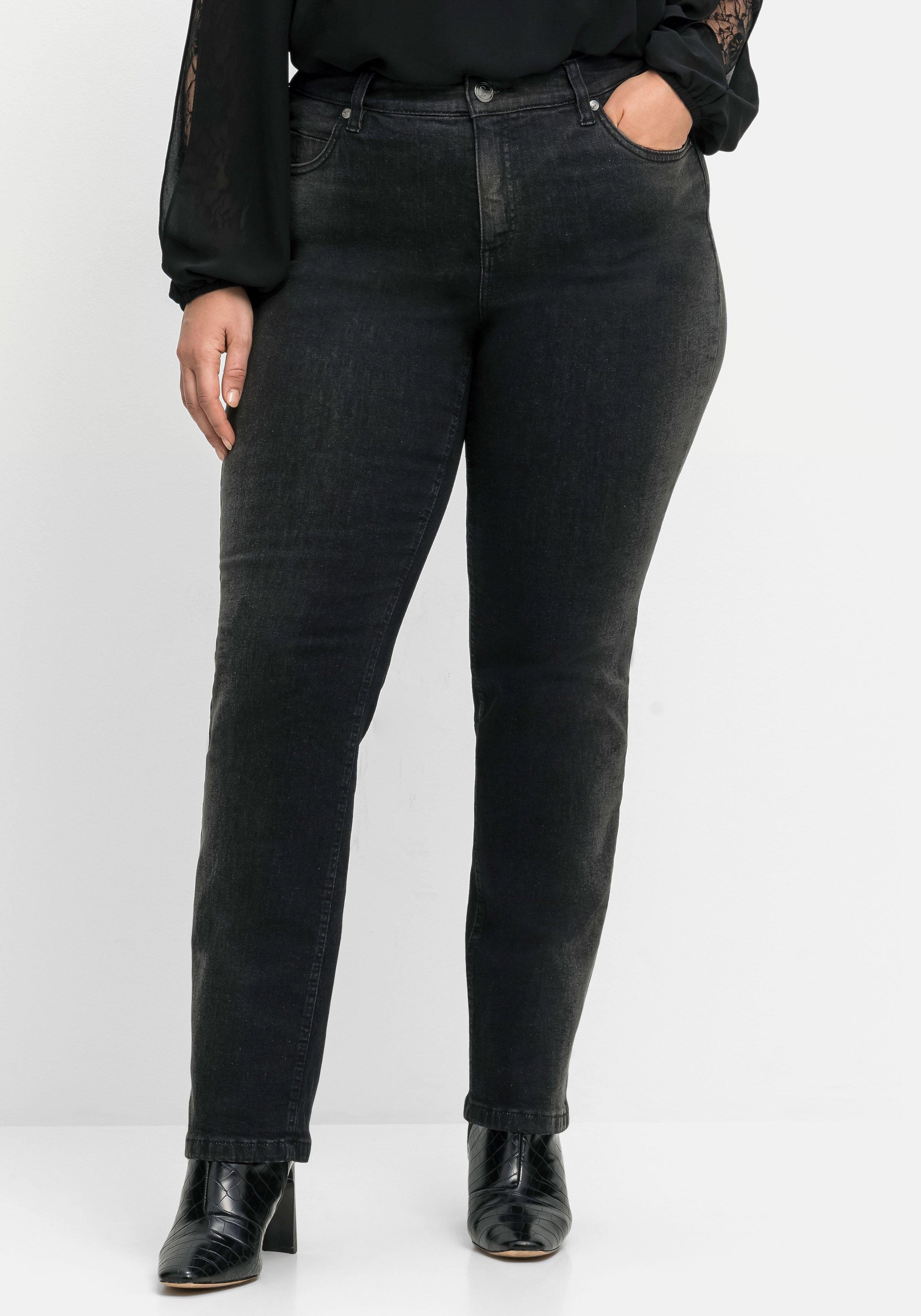 Gerade Jeans mit Wascheffekten