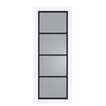 Arne & Bodil binnendeur ABD524 rook glas - extra wit afgelakt - glaslat diep zwart