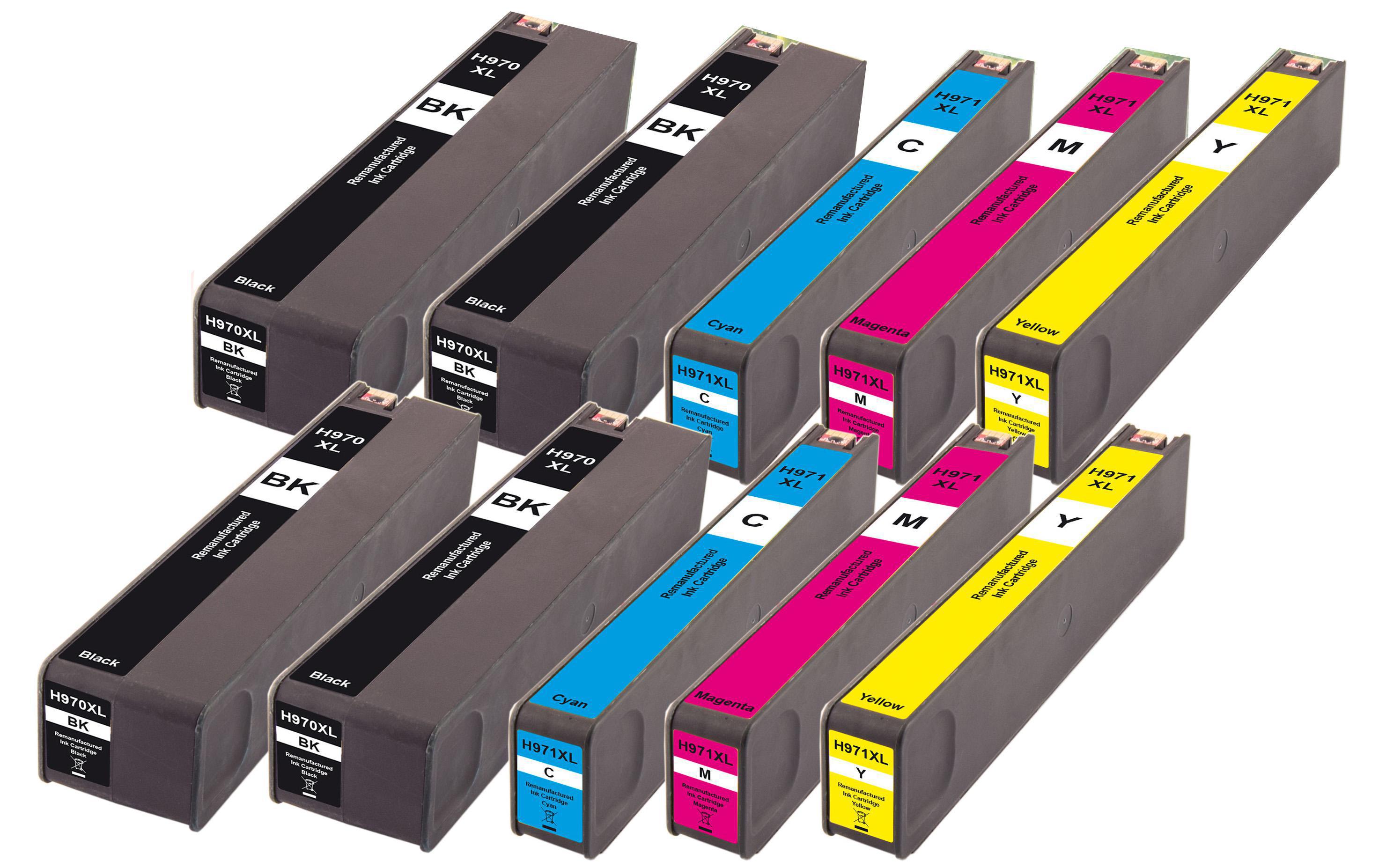 Tinte HP Nr. 970XL/971XL<br>Tintenset: 4x Black, je 2x Cyan, Magenta, Yellow