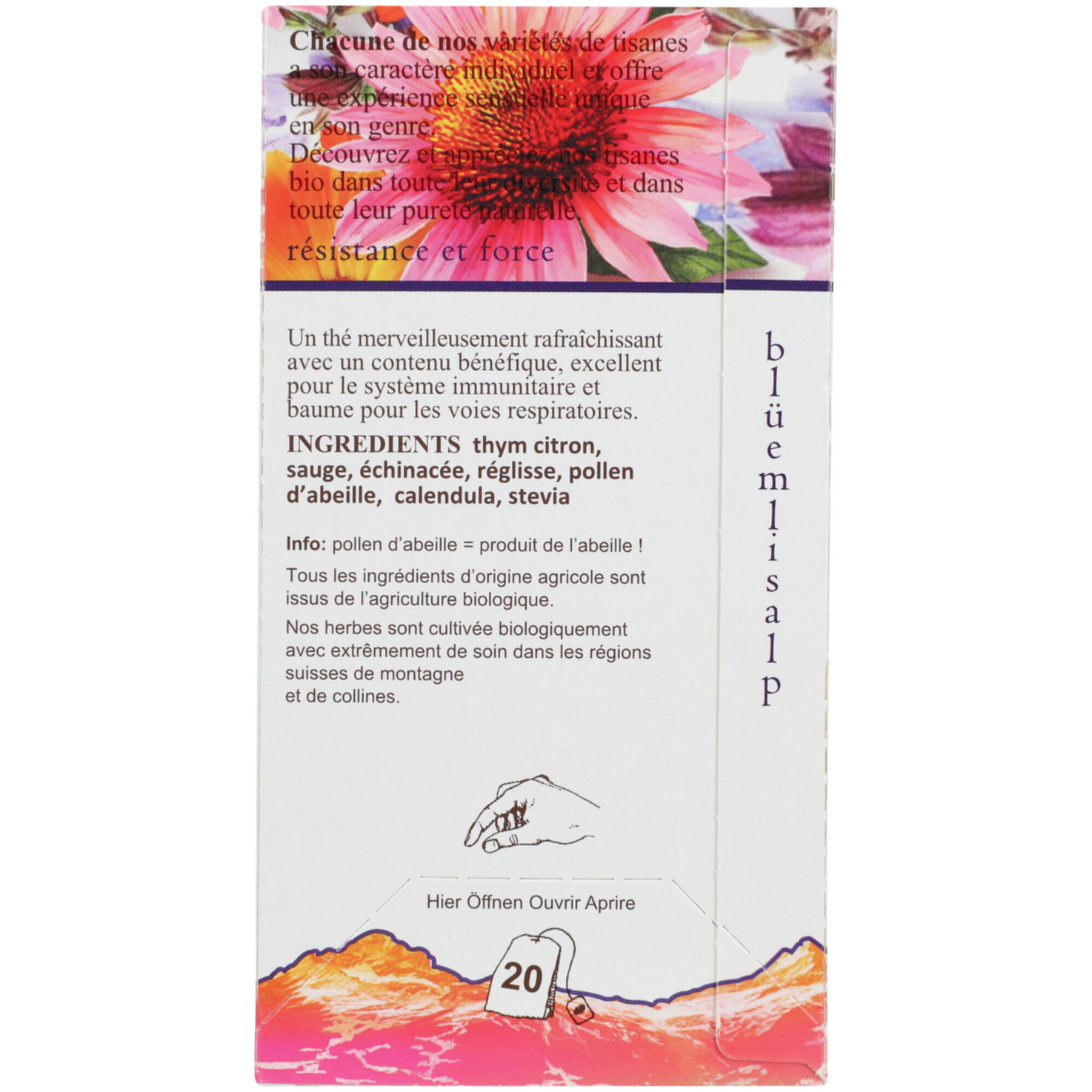 Swisstea Teebeutel Blüemlisalp 20 Beutel