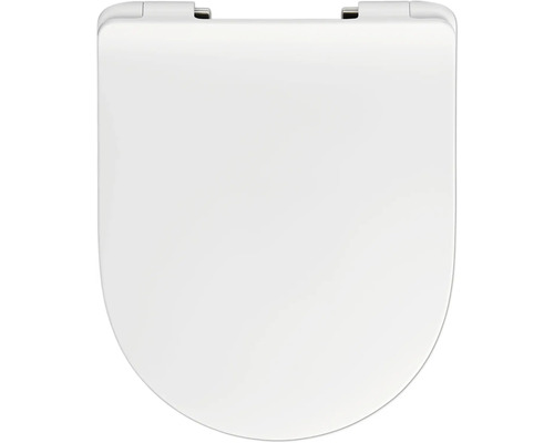 REIKA Mito toiletzitting, wit, scharnieren antraciet geborsteld, met soft-close mechanisme en Quick&Clean.