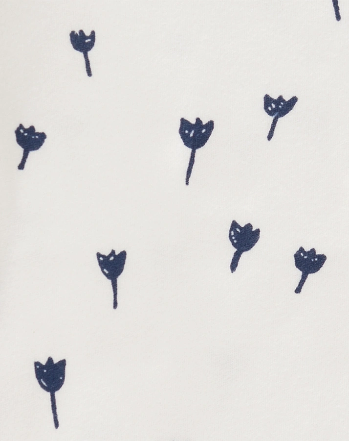 Langarm-Body TULIP in weiß/blau
