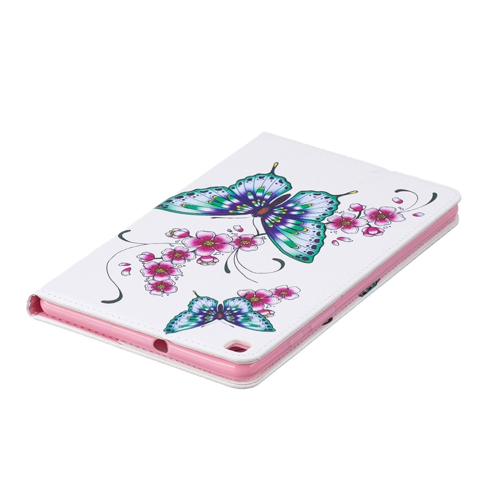 Samsung Galaxy Tab A 8.0 (2019) Leder Tasche mit Kartenfächern - Schmetterlinge