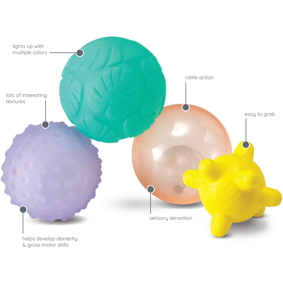 Infantino Sensory 4 Teile Spielbälle-Set mit Musik und Licht