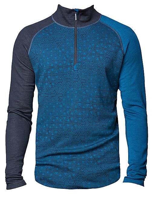 BULA - T-SHIRT ML DEMI ZIP GEO MERINO WOOL HALFZIP M