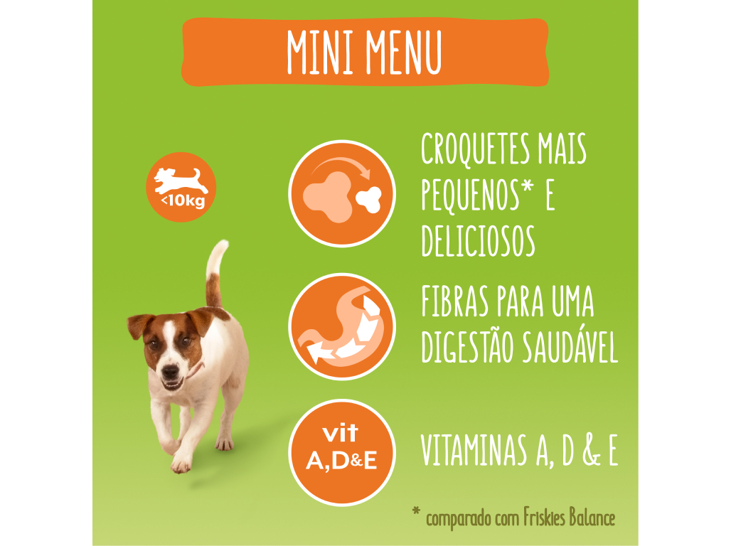 RAÇÃO PARA CÃO FRISKIES MINI MENU FRANGO E VEGETAIS 1.5KG
