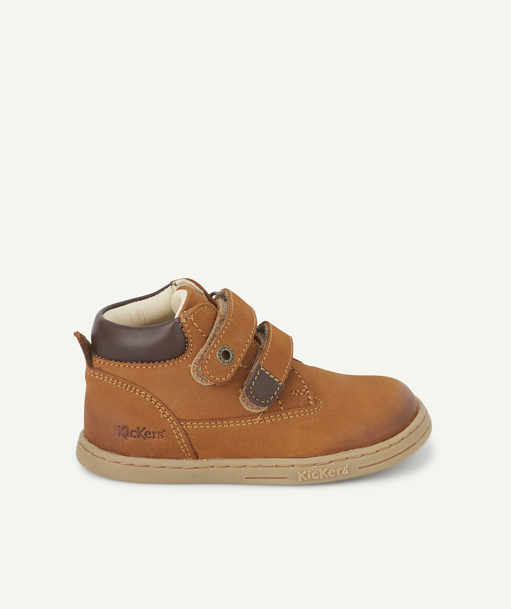 KICKERSBOTTINES À SCRATCH BÉBÉ EN CUIR CAMEL