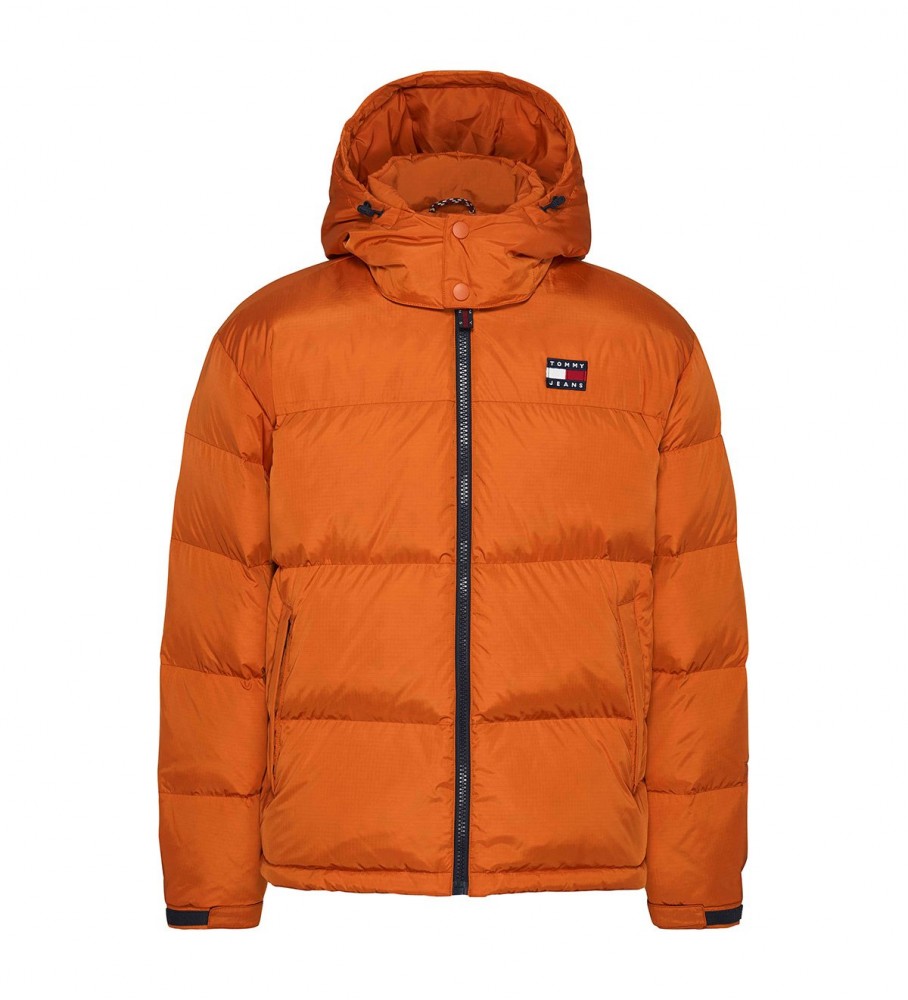 Jaqueta Tommy Jeans Alaska Casual Acolchoada com Capuz Laranja