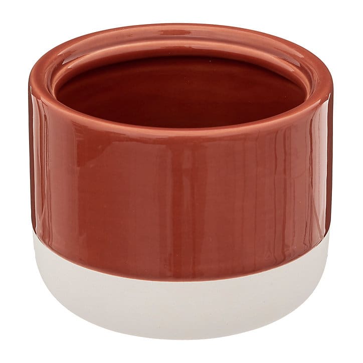 Pot à coton rond avec couvercle Solar terracotta