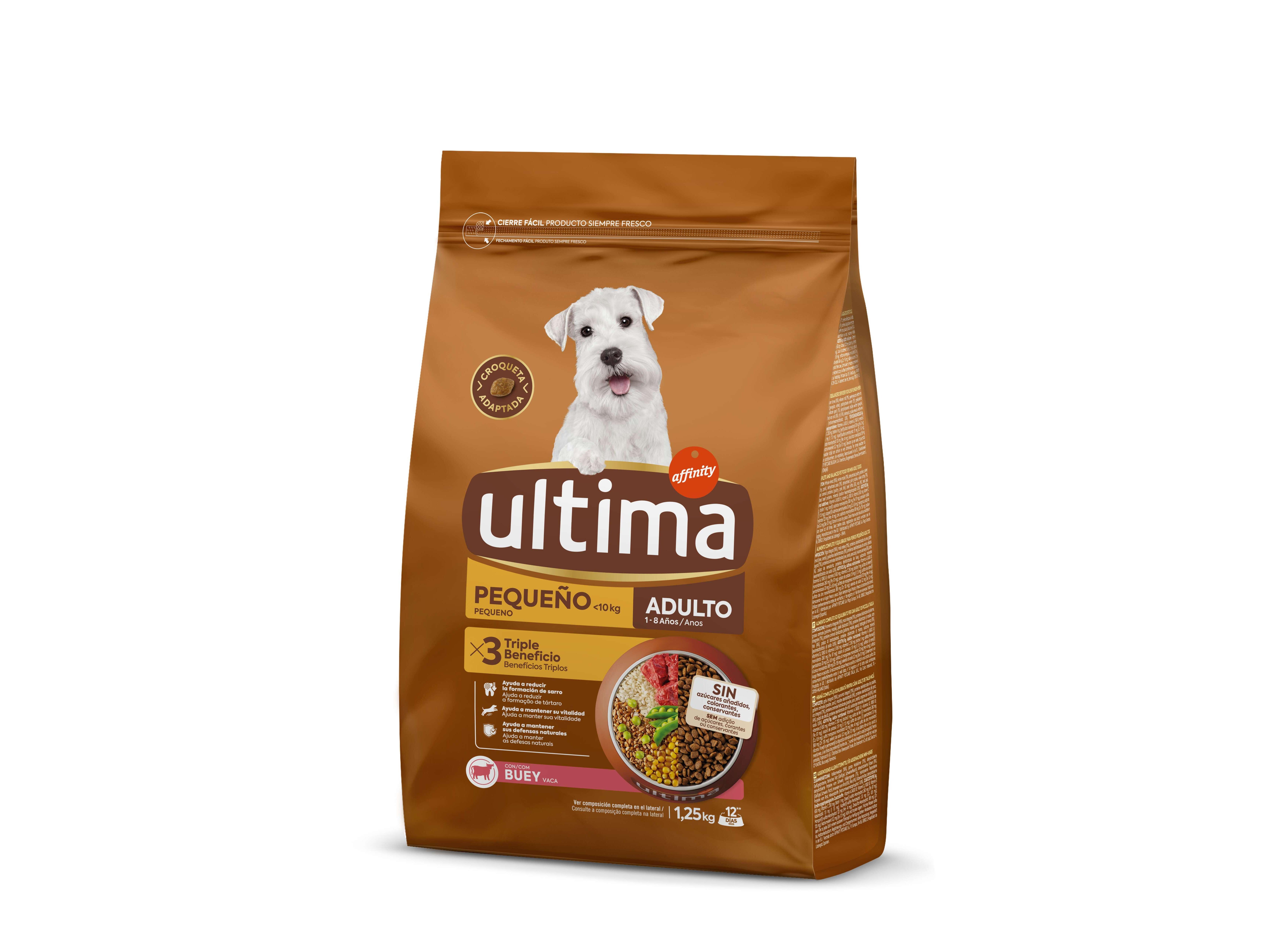 RAÇÃO CÃO ULTIMA MINI ADULTO VACA 1.25KG