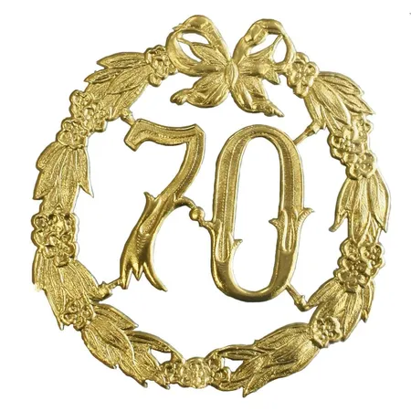 Bacher und Demmler Jubiläumszahl 70, gold, 13cm