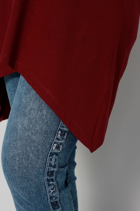 Longshirt, Pailletten-Schriftzug, Zipfelsaum