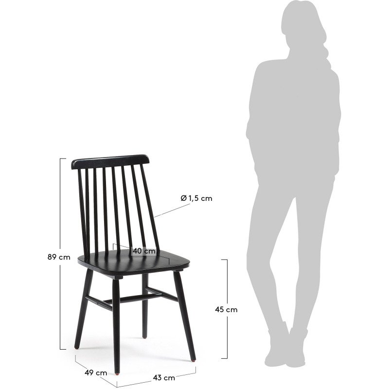 Chaise Tressia, laqué noir