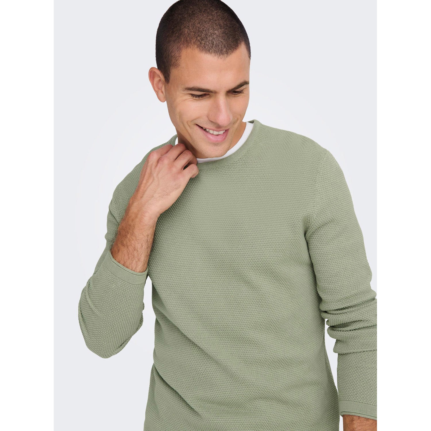 ONLY & Sons  Panter Regular 12 Structuur Crew Knit