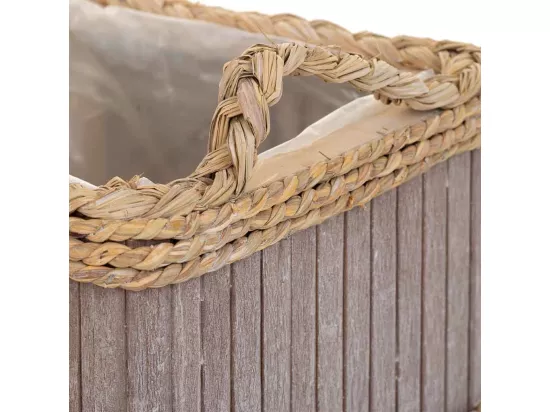 Ensemble de 3 paniers ovales en bois gris