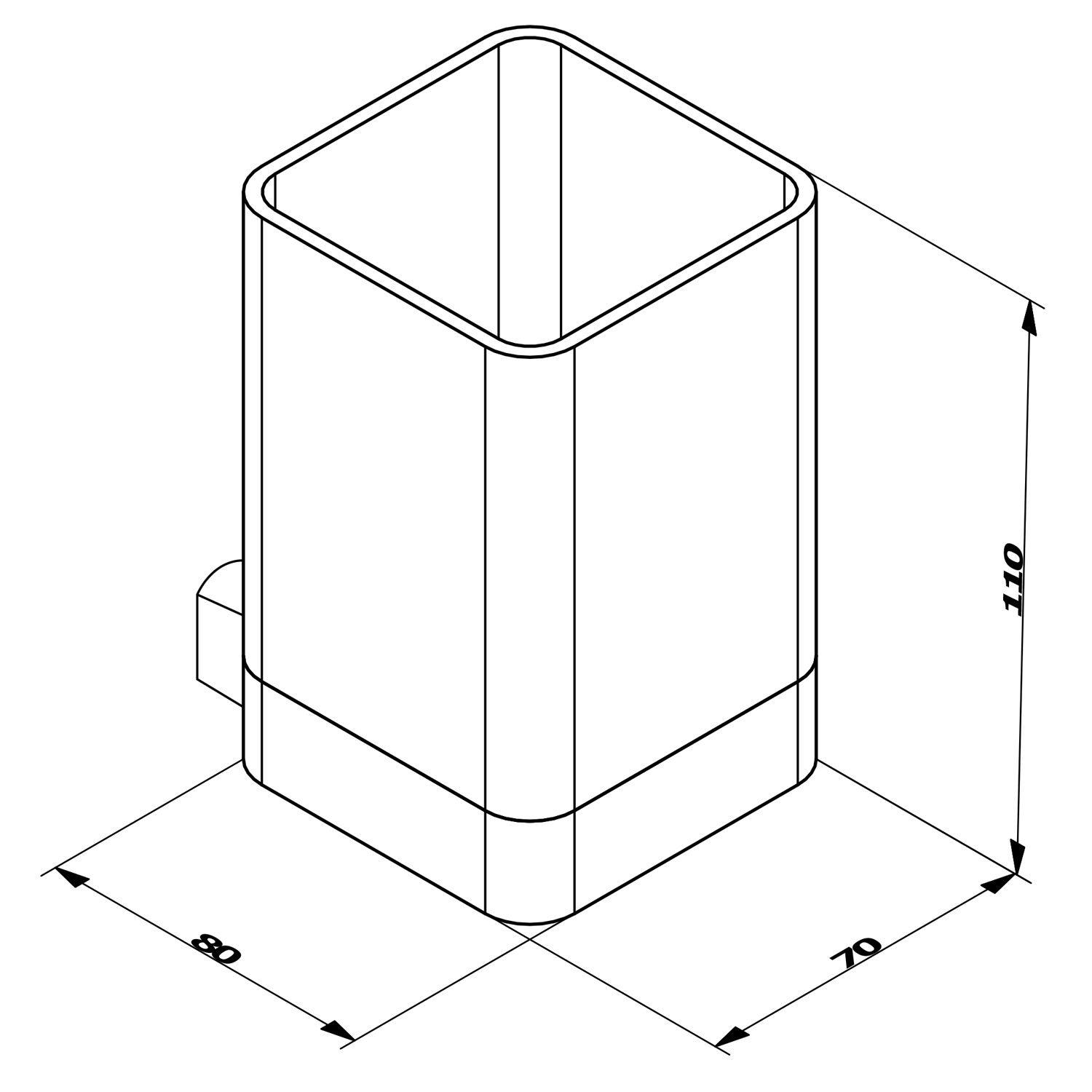 Sapho Everest hangende glashouder met glas chroom
