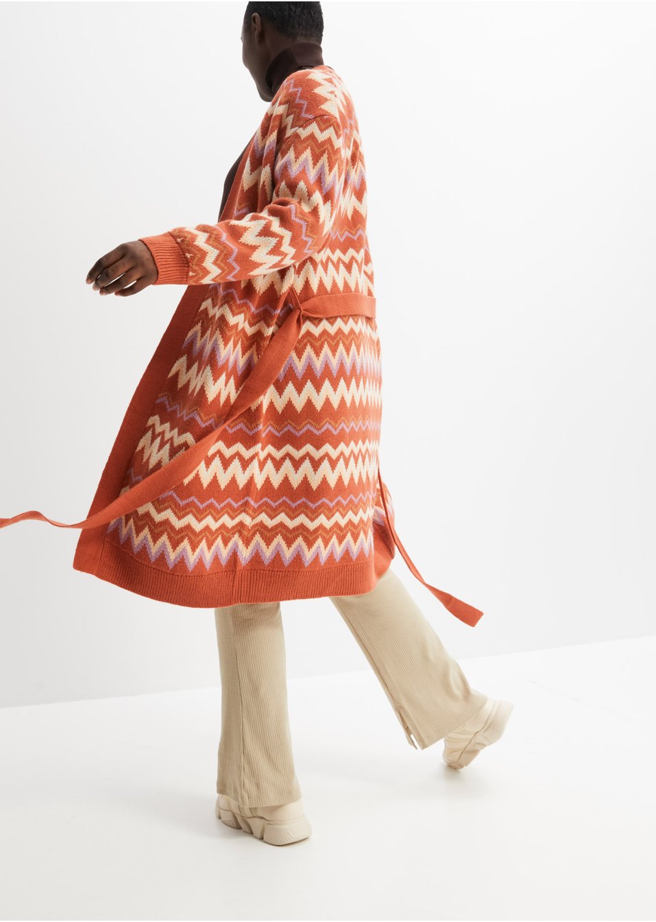 Manteau en maille à motif