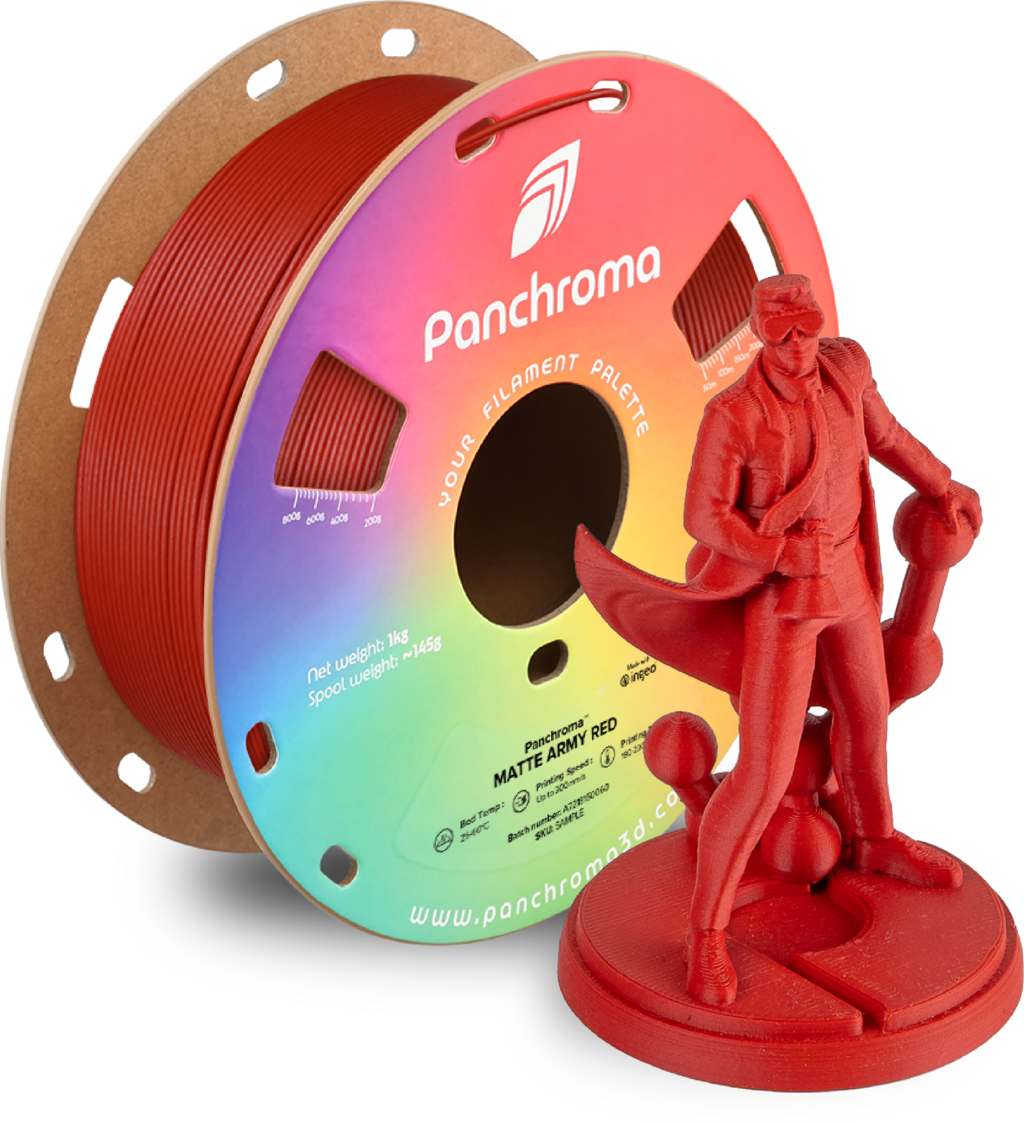 Polymaker  Panchroma™ PLA Matte Army Red, 1,75 mm / 1000 g    Matte Eleganz in Army Red