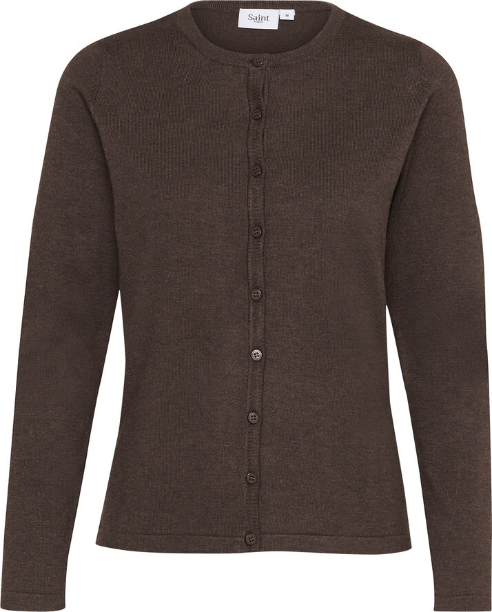 Saint Tropez A8661, MilaSZ R-Neck Cardigan Dark oak melange