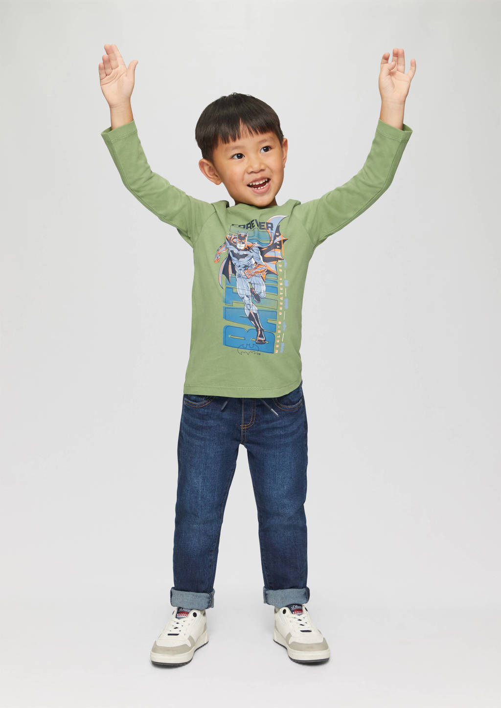 s.Oliver longsleeve met printopdruk groen