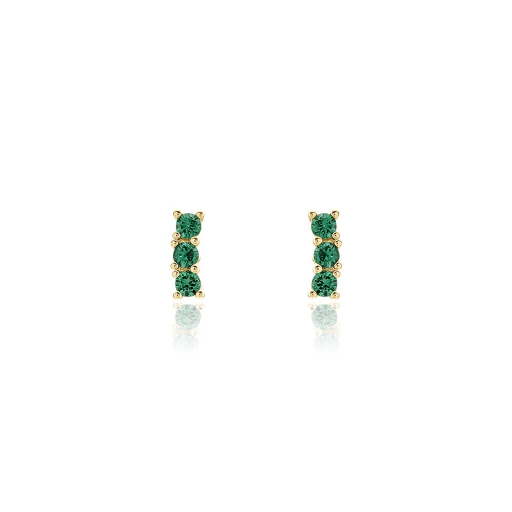 Boucles D'oreilles Puces Plaqué Or Jaune Alodia Spnielles