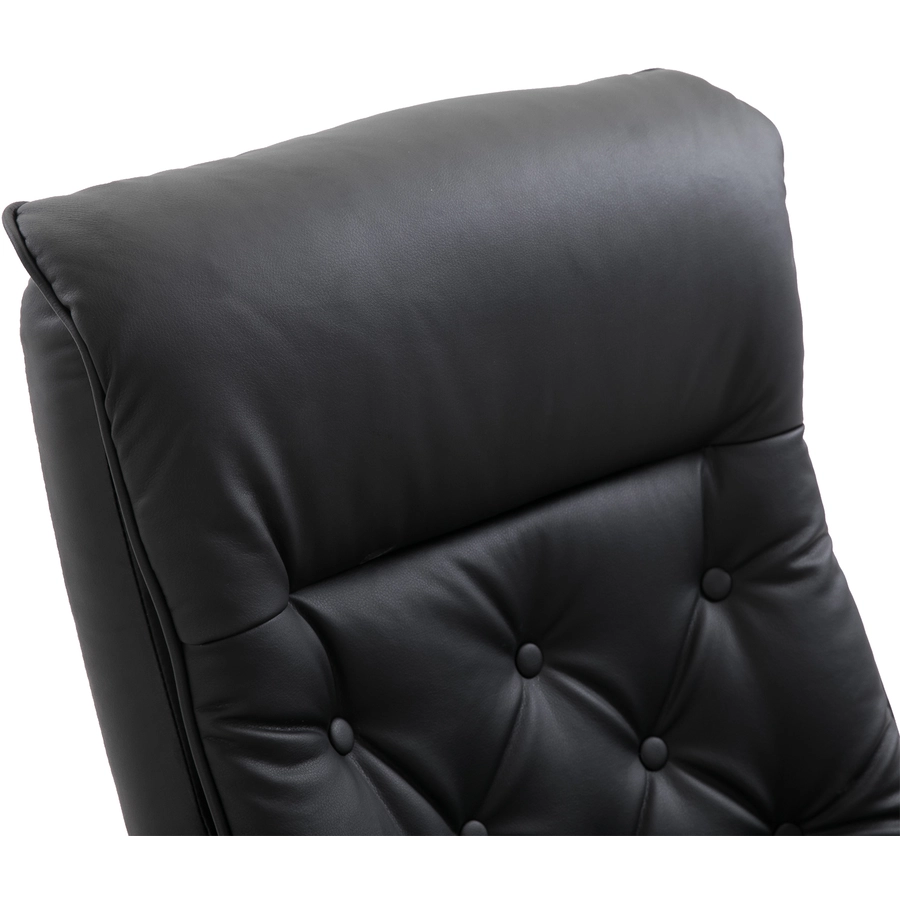 HOMCOM Chesterfield Sessel mit Hocker schwarz