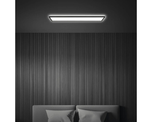 LED Paneel 36W 4800 lm 4000 K zwart 20x98 cm Slank zwart + afstandsbediening + achtergrondverlichtingseffect