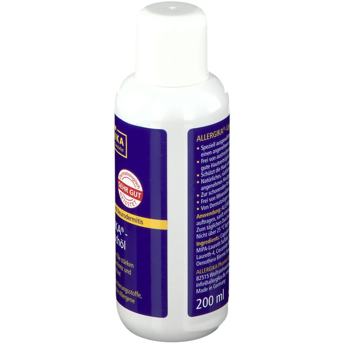 ALLERGIKA® Lipo Duschöl - Hautbarriere stärkendes, rückfettendes Duschöl bei sehr trockener, irritierter Haut und Juckreiz