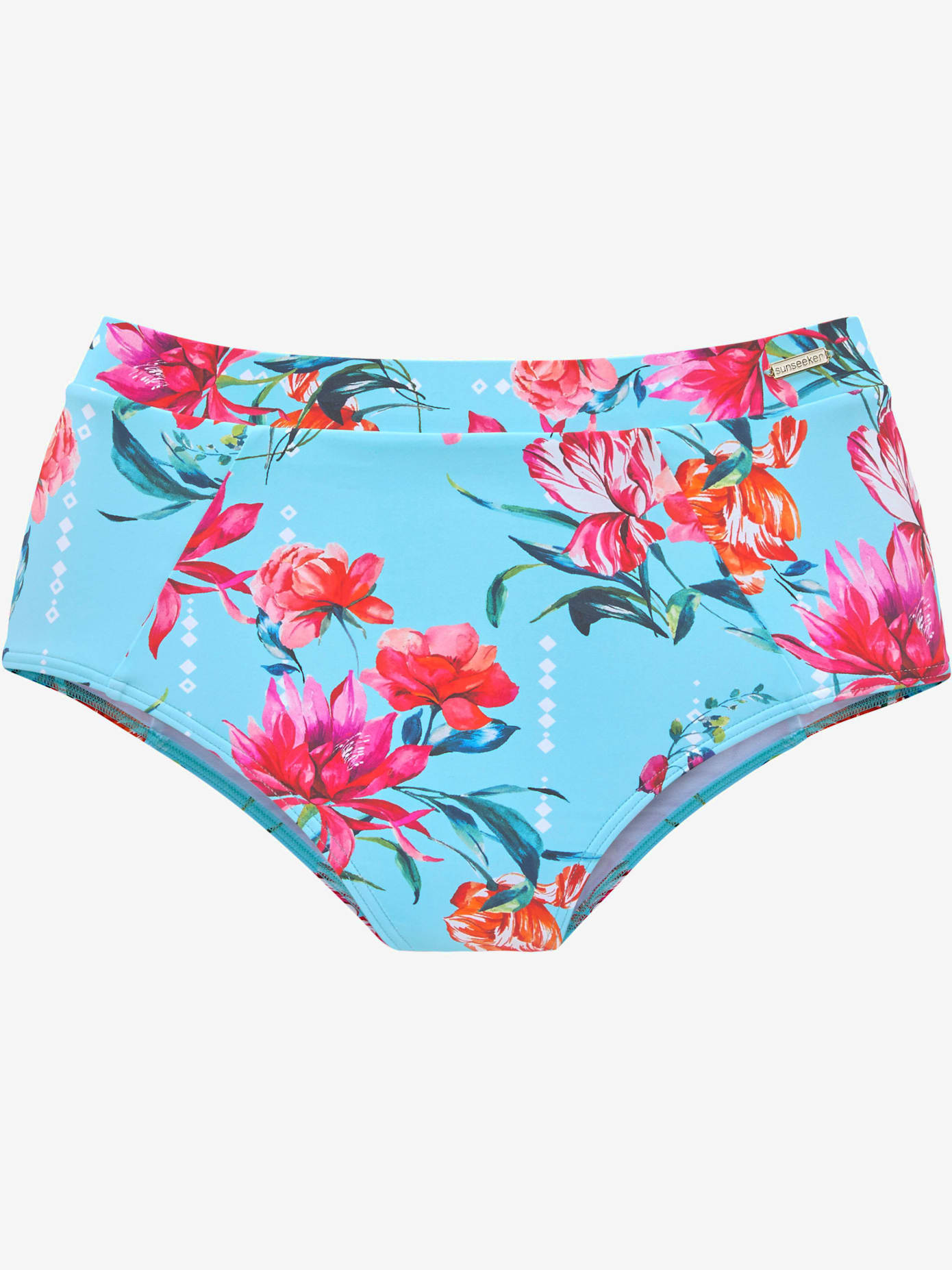 Bas de maillot de bain taille haute imprimé floral moderne