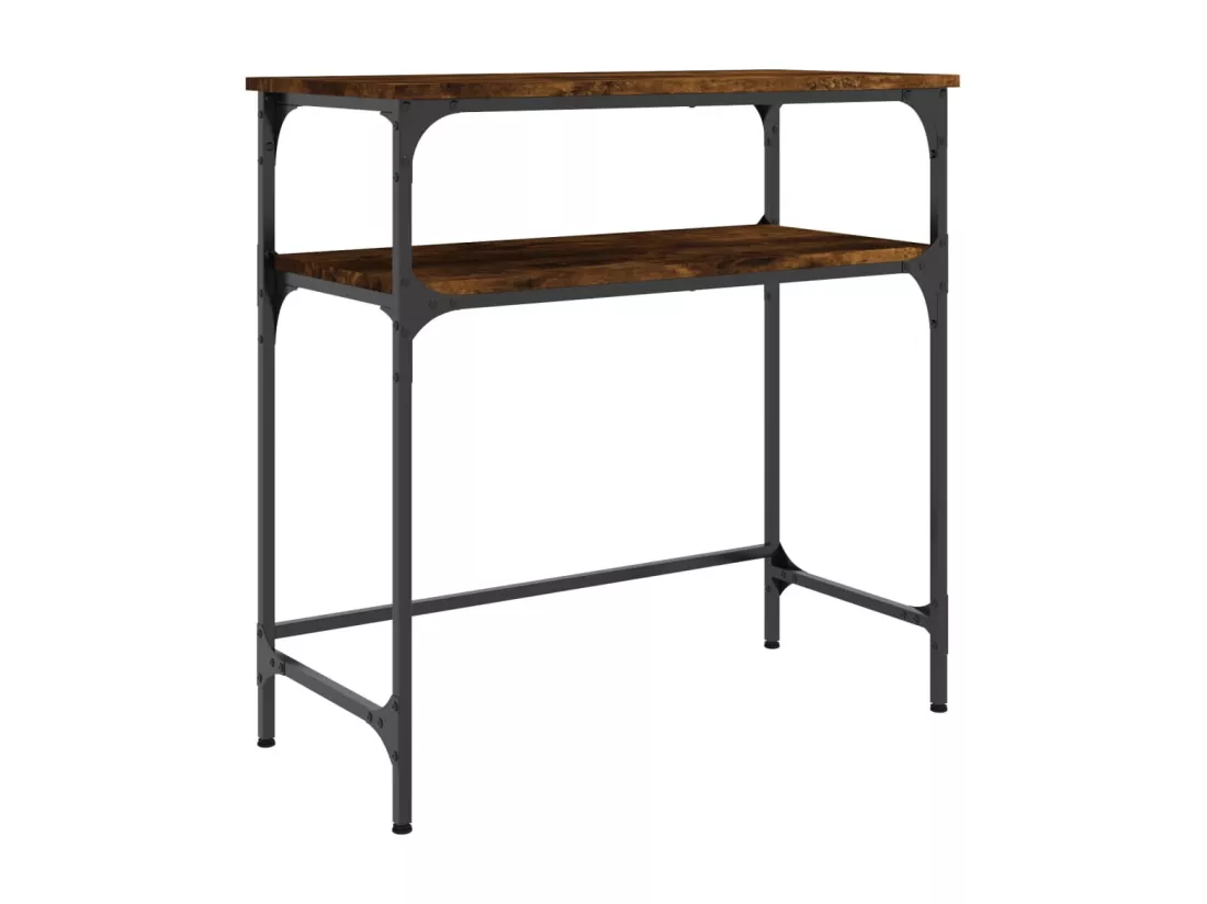 Table console chêne fumé 75x35,5x75 cm bois d'ingénierie