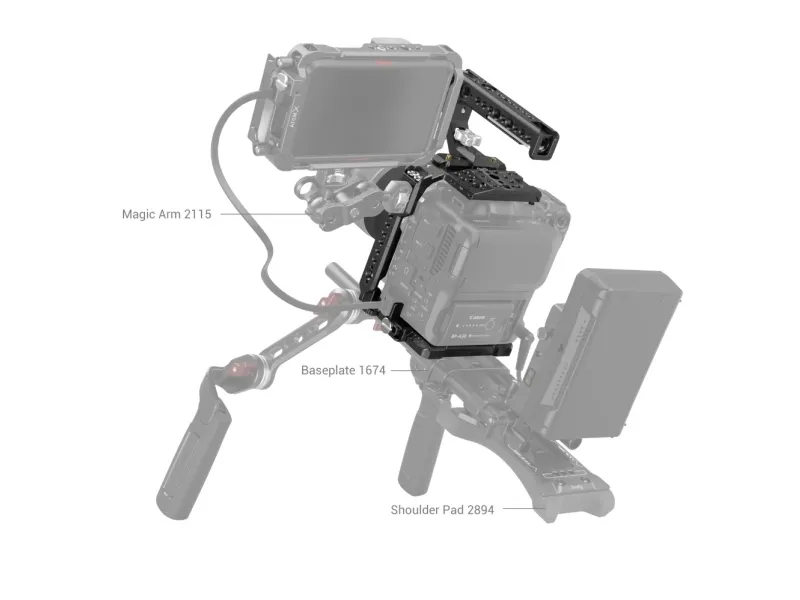 SmallRig 3899, Bur, Sort, Aluminium, Rustfrit stål, 1 stk, Canon, Canon EOS C70 3899