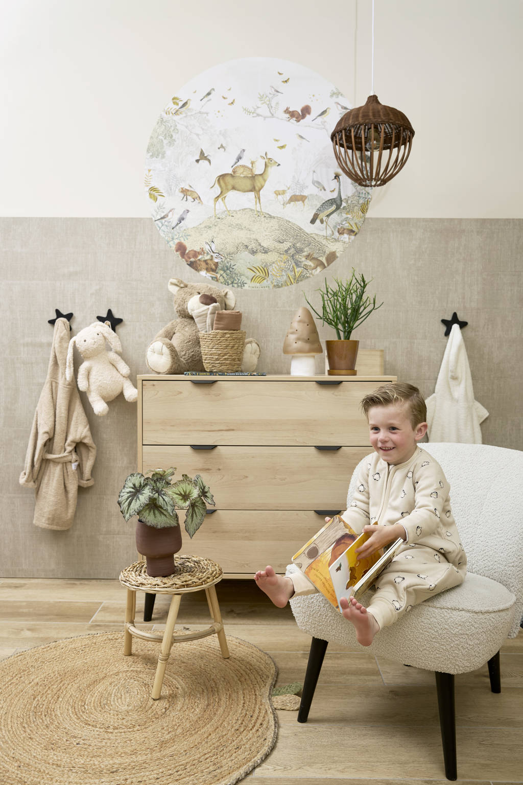 winter slaapoverall jumperPinguïn beige/zwart