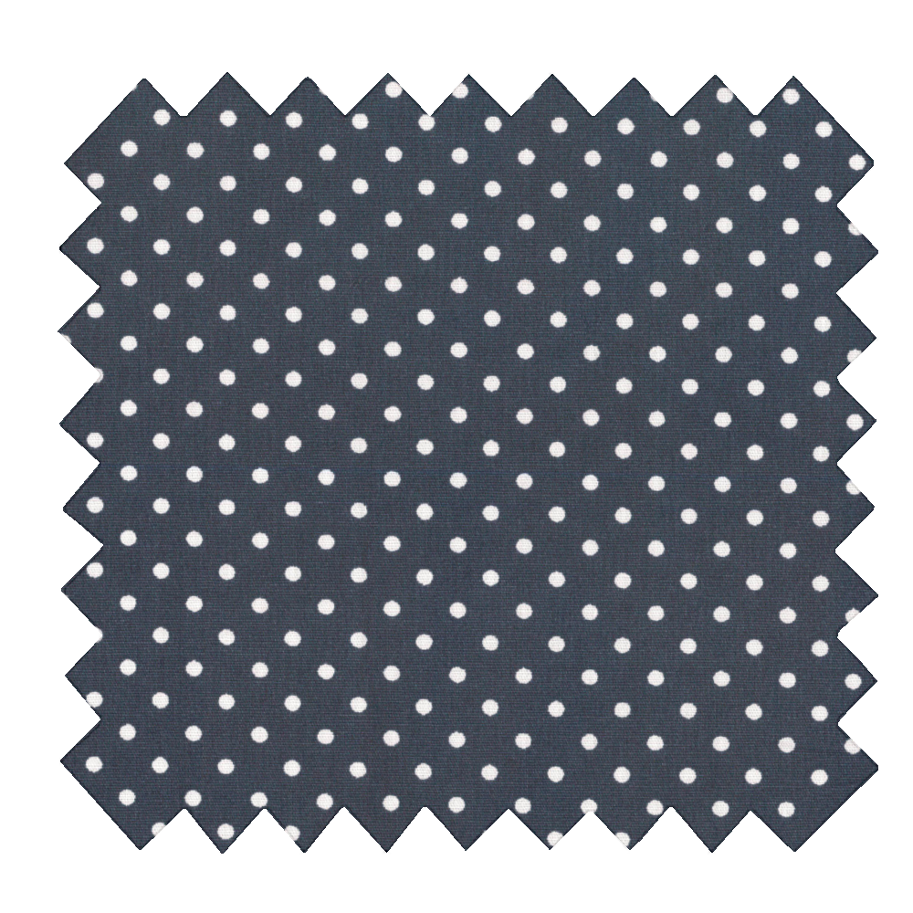 Tissu Coton Au Mètre Pois Blanc Marine Ex1042
