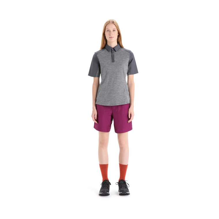 Icebreaker Hike SS Top Women Gritstone Heather/Monsoon