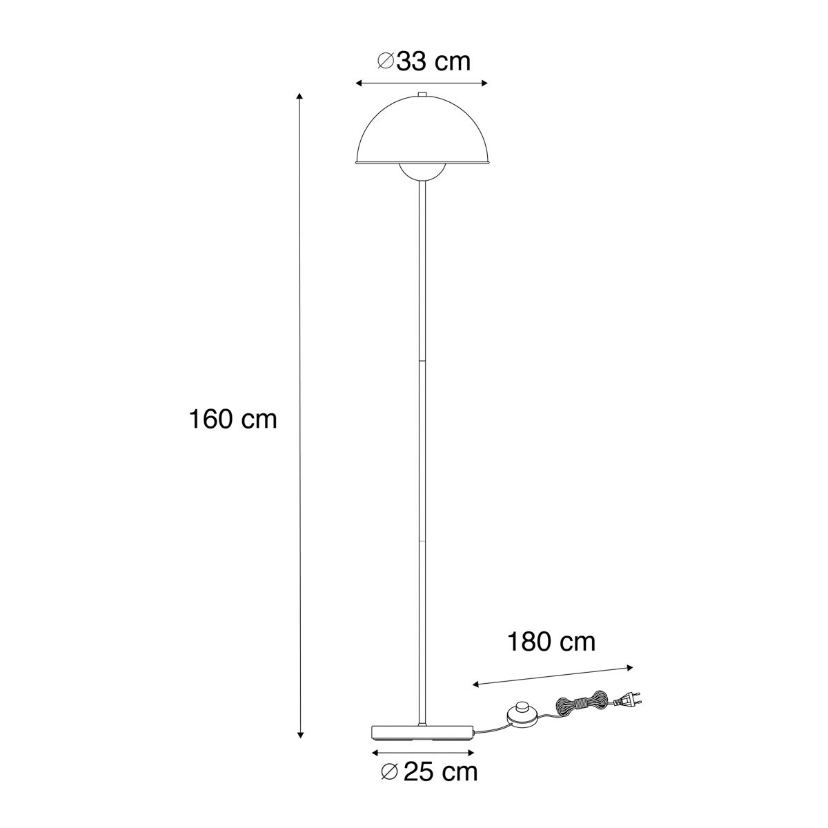 Industriële vloerlamp zwart met goud 160 cm - Magnax
