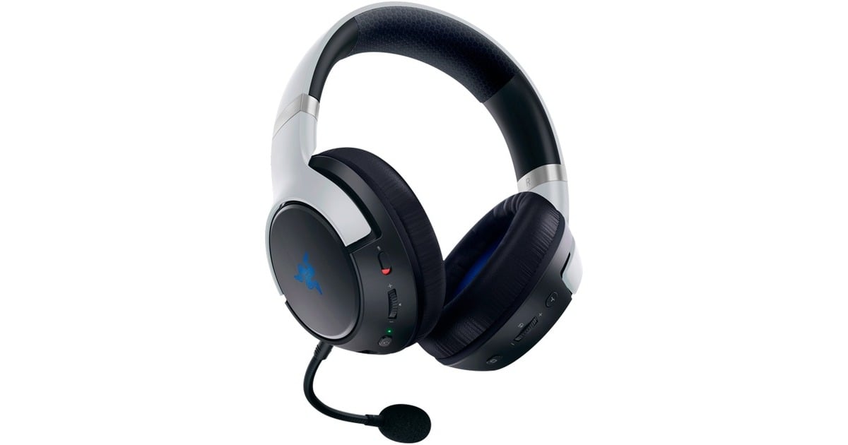 RazerKaira Pro for PlayStation over-ear gaming headset  (Wit/zwart, Pc, PlayStation 4, PlayStation 5, RGB leds)