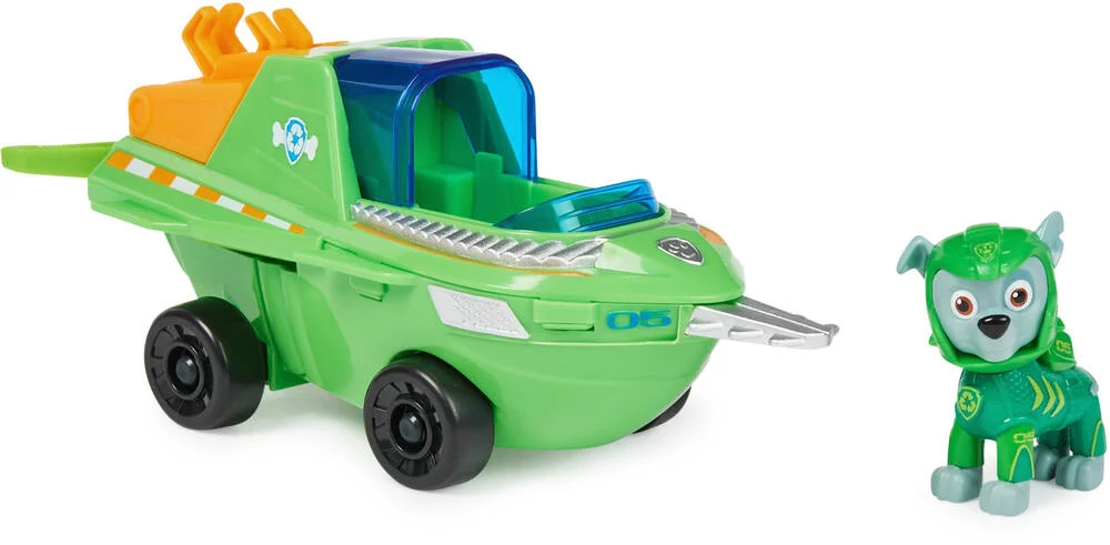 PAT'PATROUILLE -VEHICULE ET  FIGURINE ROCKY AQUA PUPS