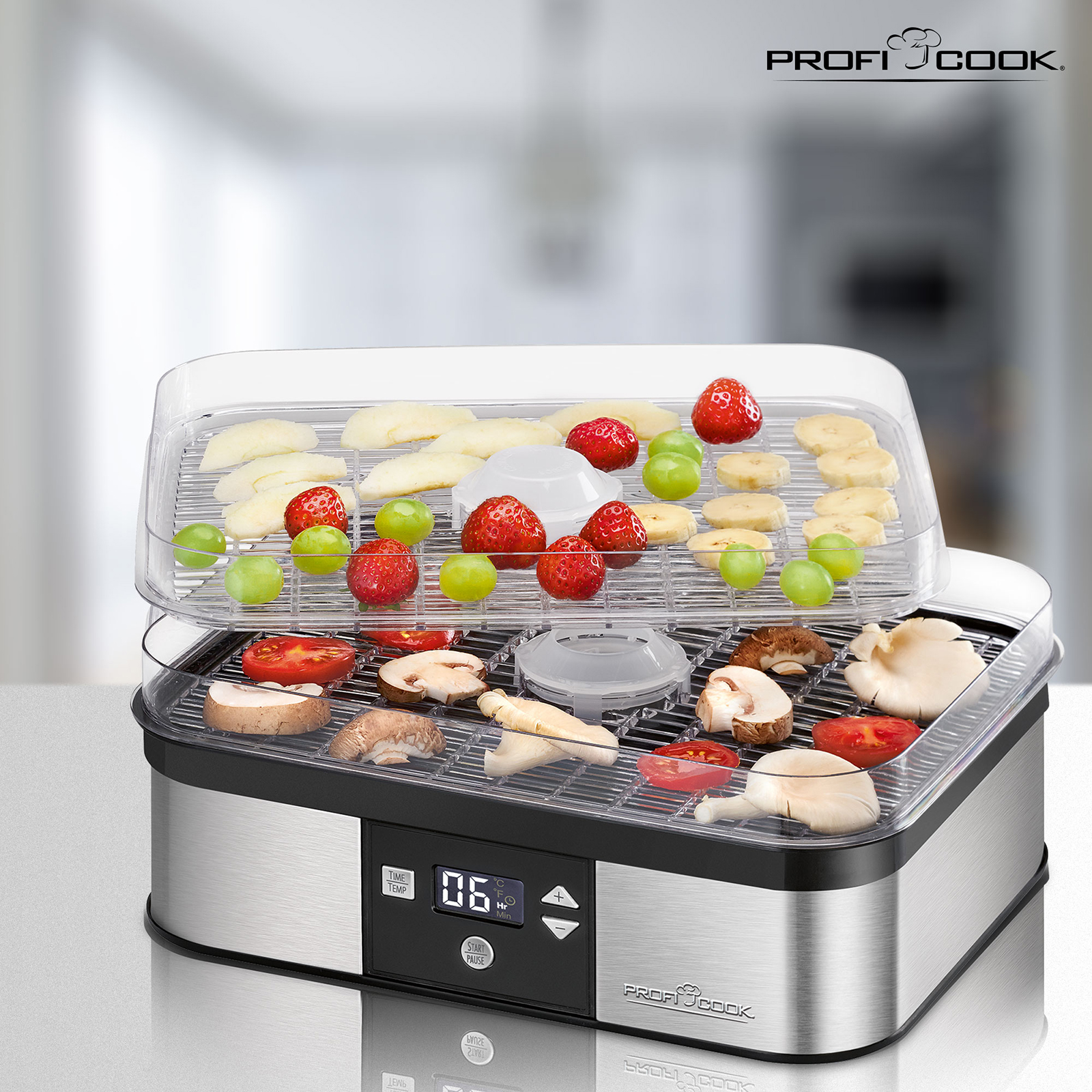 PROFICOOK Dörr-Automat - Edelstahl-schwarz - 350 Watt