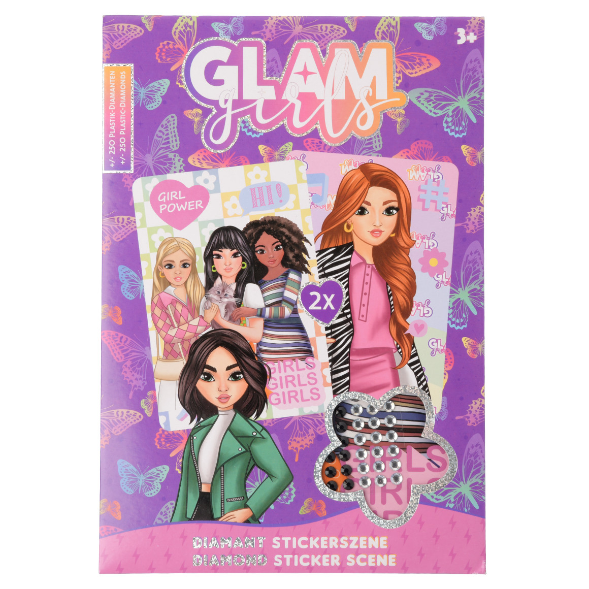 Glam Girls Sticker-Set dunkellila